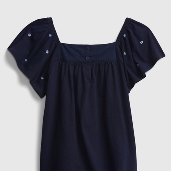 GAP Kids Navy Flutter Embroidered Shirt - Picture 2 of 9
